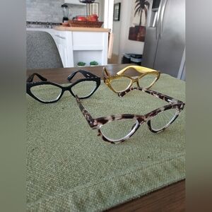 2 See For LIFE Women Cat-Eye Readers - Black, Goldish, Tortoiseshell Qty 3 Pair